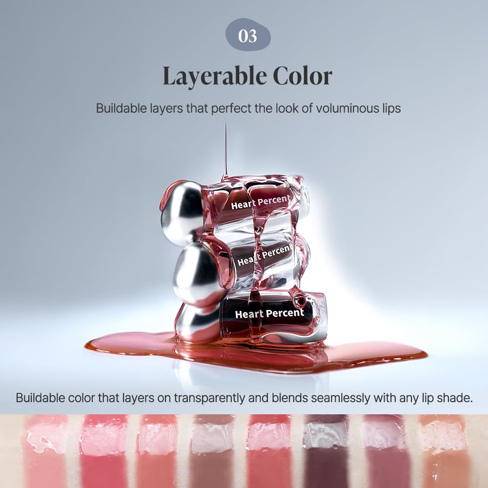 Heart Percent Dote On Mood Over Melting Gloss, 3,8 мл, #06 Сливовый Нуар, для объемного вида и глянцевых губ с высокой стойкостью.