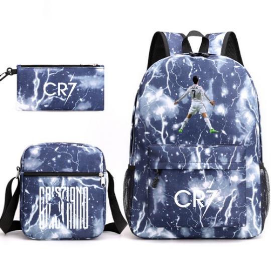 Youth Fashion Backpack Shoulder Bag Pencil Case Children'S Student School Bag 3-Piece Set