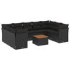 VidaXL Salon de Jardin avec Coussins 10 pcs, Canapés de Terrasse, Ensemble de Meubles de Patio, Mobilier d'Extérieur, Noir 3256132
