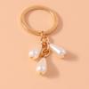 Fashion Pearl Shell Starfish Keychain Y2K Crystal Key Ring Pendants for Women Girls Handbag Decor DIY Summer Beach Jewelry Gifts