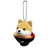 [LamPlanning] [Series-11] Traveling Mameshiba Keychain Mascot Ball Chain Bag Charm Cute Fluffy Shiba Inu Mameshiba Soothing (Shirasu Rice Bowl)