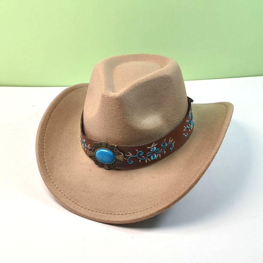Adjustable Cowgirl Hat Shapeable Wide Brim Western Hat Trendy Cowboy Hat for Men and Women