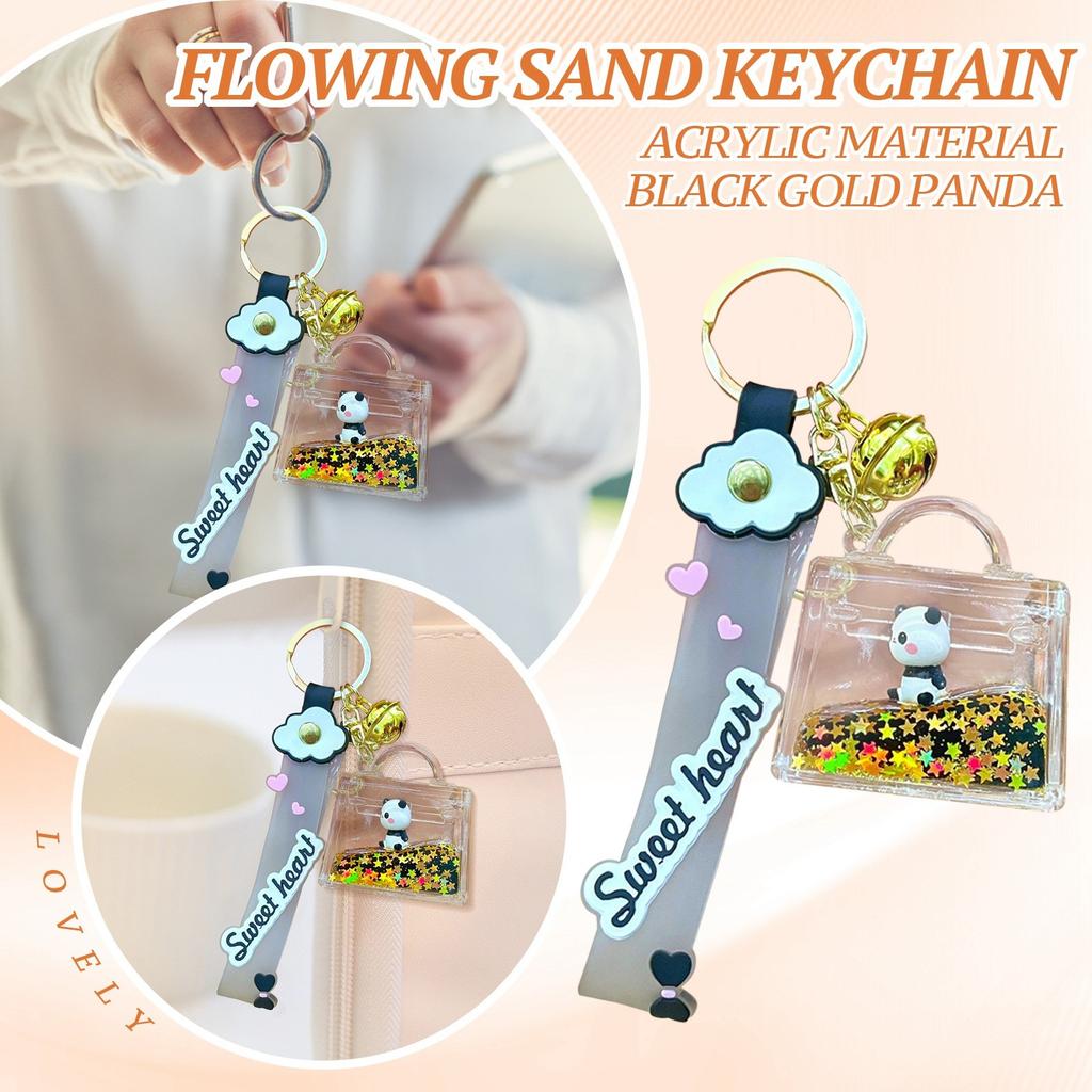 Брелок для ключей с изображением мультфильма, акриловый кулон «Зыбучий песок», 1 мл