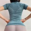 Чистый цвет, быстросохнущая футболка с короткими рукавами для бега, женская спортивная плотная одежда для фитнеса и йоги