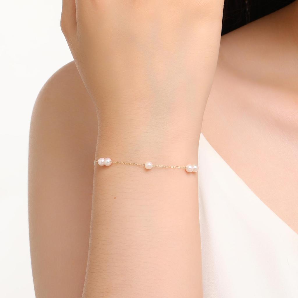 KOKO PEARL JEWELRY Made in Natural Pearl Bracelet for 10k Akoya Perfect for Everyday - Japan, Women, Gold, Pearl, Wear, br40-10k-11