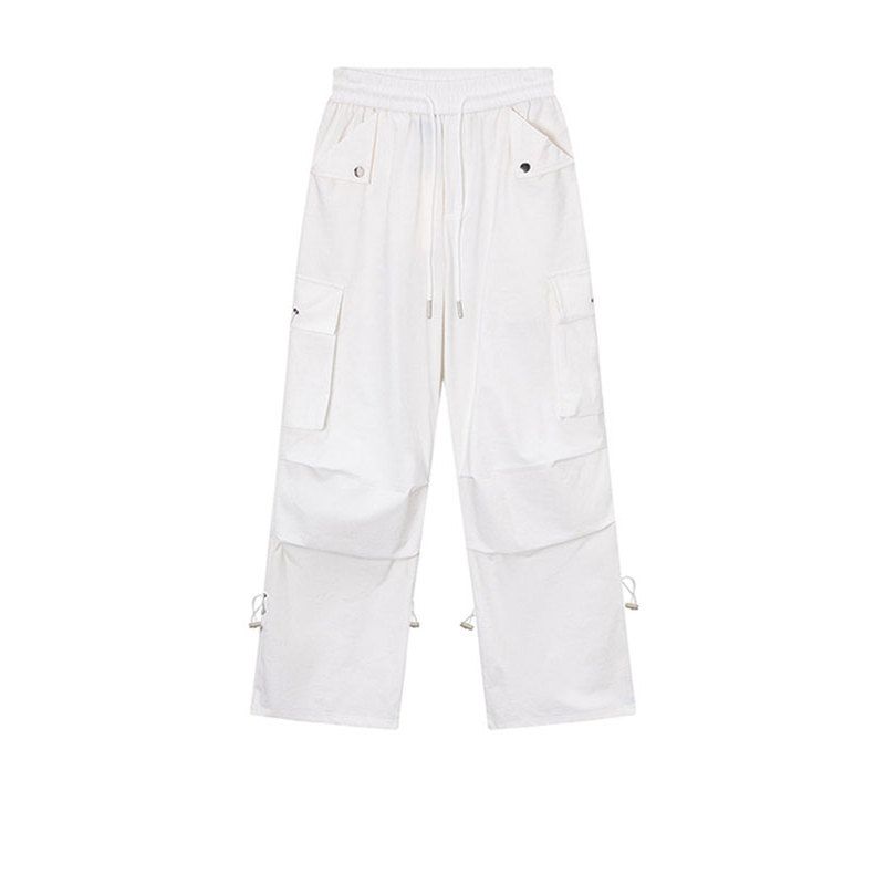 Уличная одежда, весенне-летние женские брюки-карго, новинка 2024 года, повседневные однотонные прямые женские брюки с большим карманом