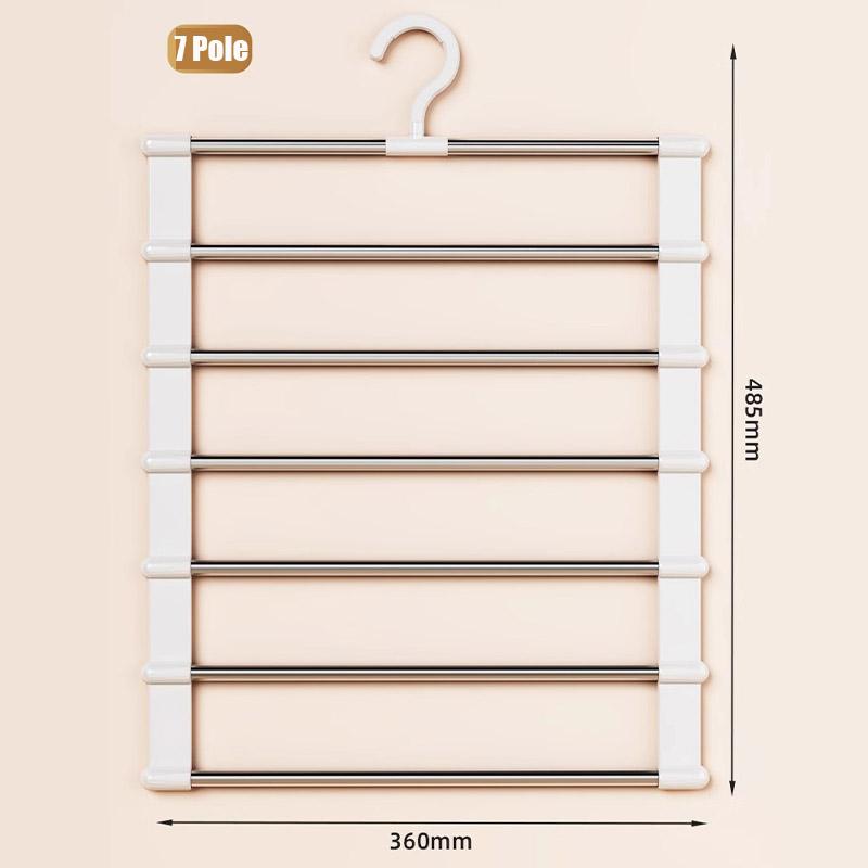 Компактная складная вешалка для брюк, многослойный пластиковый органайзер для джинсов, стержни из нержавеющей стали для узких брюк и повседневной одежды