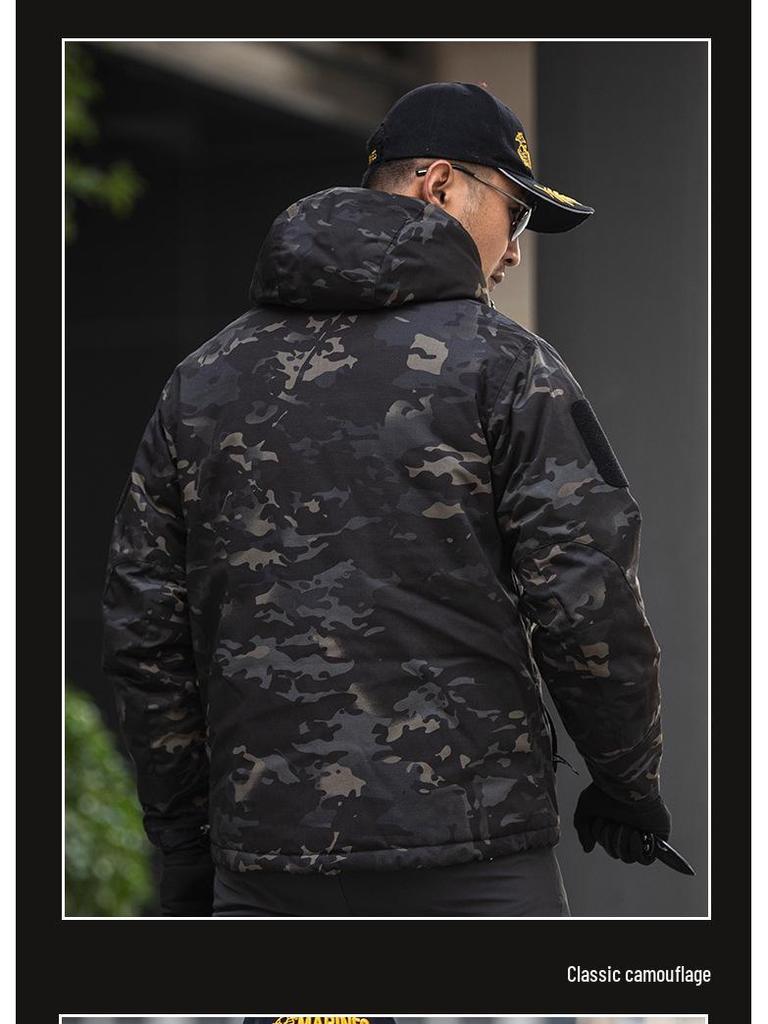 Angken Men's Red Flame Camouflage Heat-Reflective Winter Tactical Jacket