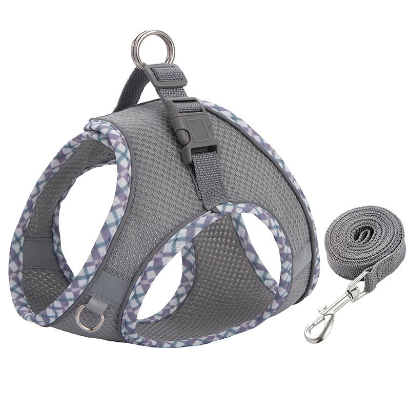 Собака Кошка Домашнее животное Шлейка Поводок Набор Регулируемый Светоотражающий Защищенный от побега Щенок Котенок Домашнее животное Жилет Шлейка Ошейник для собаки Аксессуары для маленьких собак