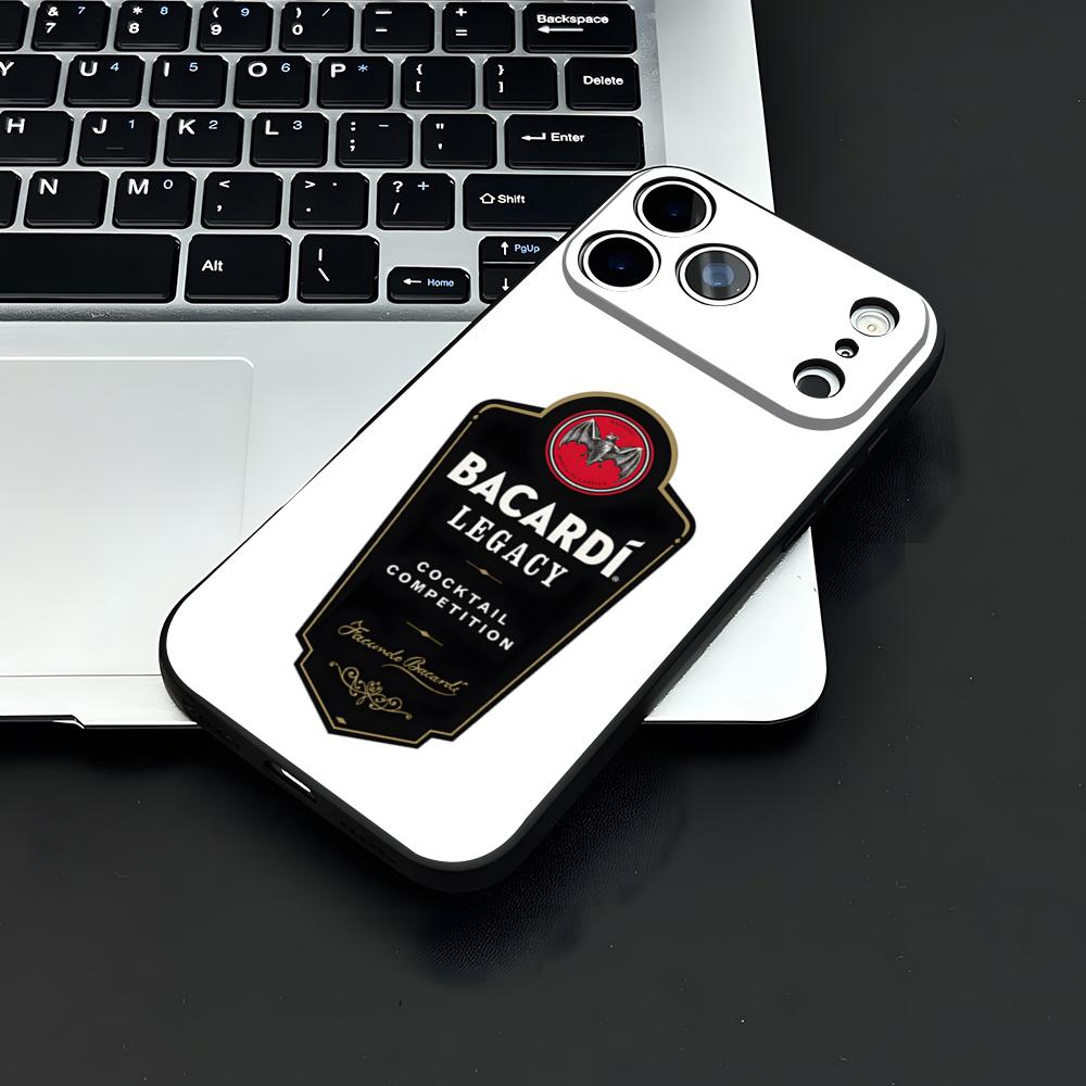 Чехол для телефона B-Bacardi для iPhone 17 Air 16 E Pro Max 15 14 13 Mini 12 Pro 11 Max Plus Черный Мягкий