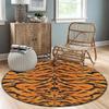 Leopard Pattern Round Rug Carpet Red Heart Spots Print Home Decor Carpet Soft Non-Slip Fashion Floor Mat for Living Room Bedroom