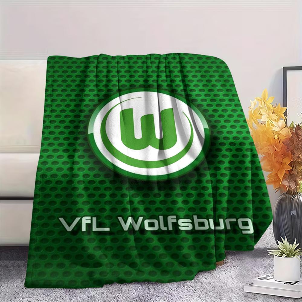1pc VfL Wolfsburg Print Flannel Blanket, High quality Comfortable for All Seasons, Home Decor, Warmth and Comfort, Perfect for Christmas Gifts101