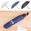 Plus Thick Pole UV Umbrella Sunscreen Black Glue Umbrella, Solid Color Fully Automatic Three Fold Umbrella Sunshade Sun Umbrella