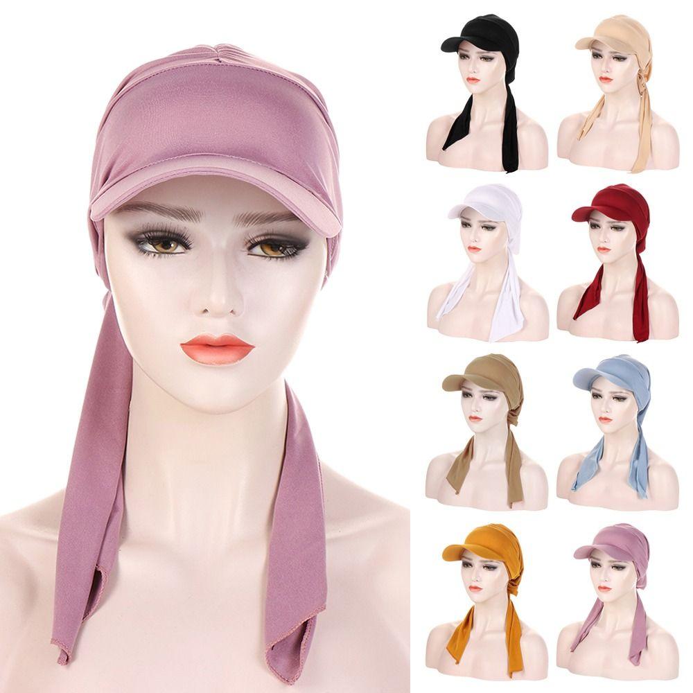 Fashion Headscarf Sunscreen Wrap Caps Muslim Hijab Turban Hat Head Wrap