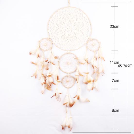 5 Rings Feather Dream Catcher Home Wall Hanging Decoration Ornament Craft