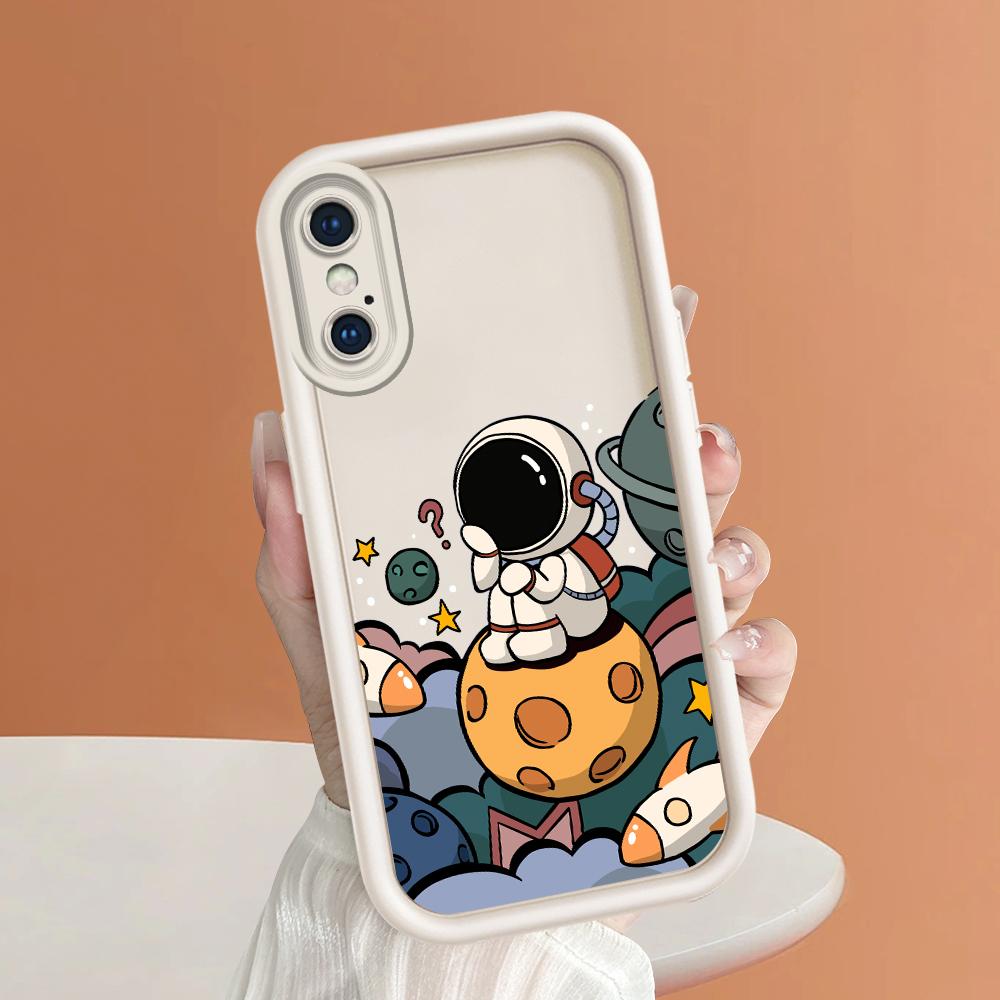 Креативный квадратный чехол для телефона «Космический астронавт» для Realme OPPO Reno VIVO Infinix Tecno Oneplus, полное покрытие камеры, противоударный защитный резиновый чехол