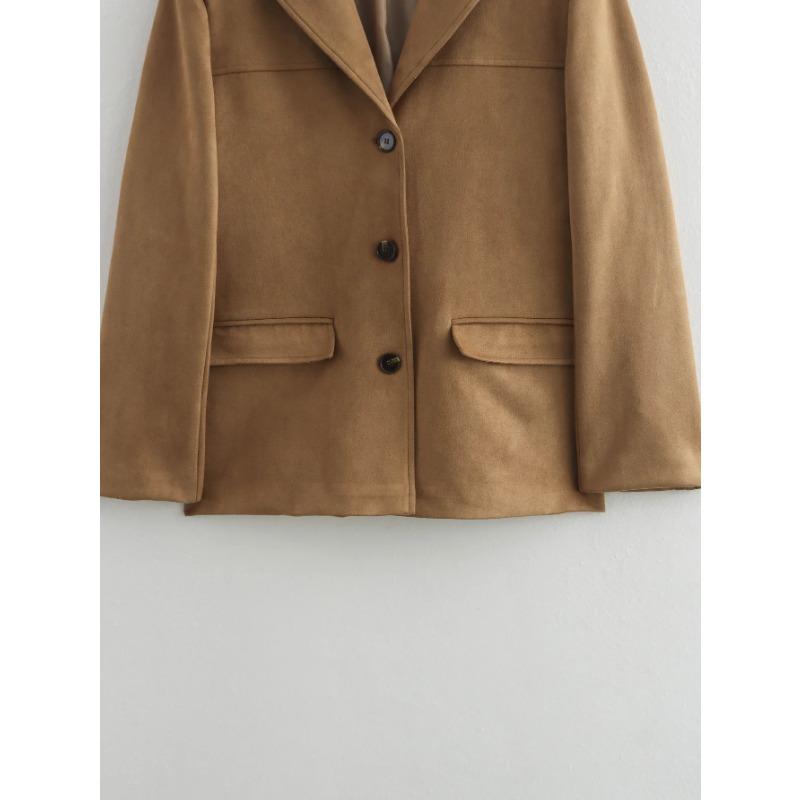 Vintage Women Loose Suede Jackets 2024 Fashion Ladies Oversize Brown Faux Leather Outfit for Female HighStreet Chic Clothes Cute