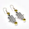 Citrine Gemstone Handmade 925 Silver Plated Jewelry Earring 2.08"