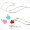 (92.5% Pure Silver) Cute) Pretty (Hr) Silver Color Heart Necklace (No. 12096)