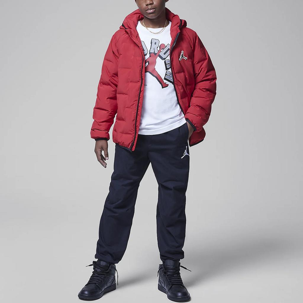Jordan Удобная мягкая теплая куртка-пуховик с капюшоном для детей, верхняя одежда Fitness-Red HQ7152-687