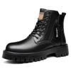 FashionRetro Leather Non-slip Platform Boots for Men Designer Soft-soled Men's Shoes Autumn Winter Fashion Black Ankle Boots Male
