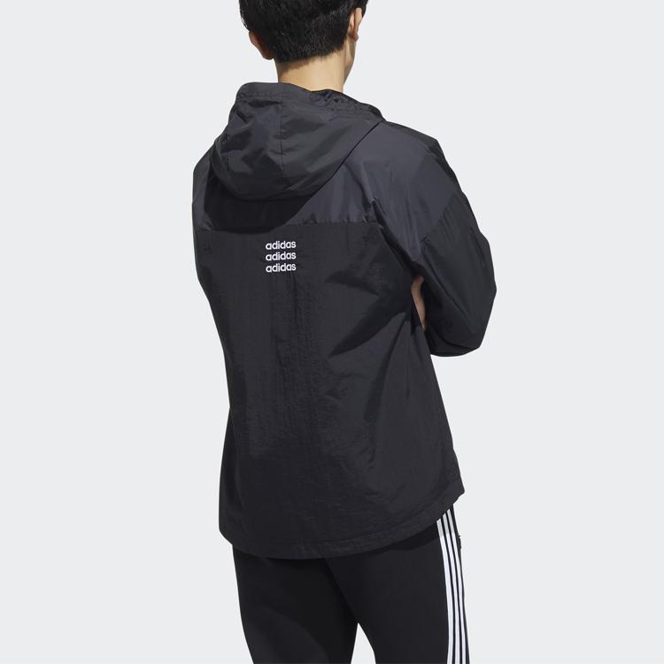 adidas Большой логотип с цветными блоками, спортивная повседневная куртка с капюшоном, мужская верхняя одежда, черный HD4700
