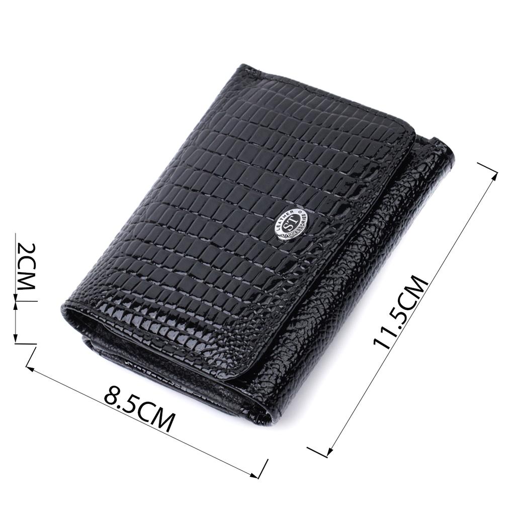 Women's Stylish Wallet Made of Textured Genuine Leather ST Leather 22732 Black