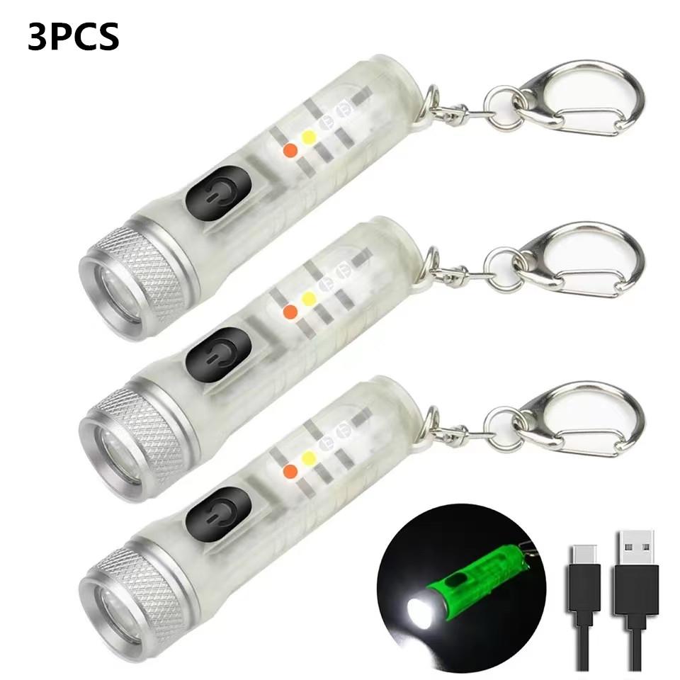 Multi-mode Mini LED Flashlight TYPE-C Fast Charge Waterproof Fluorescent Belt Clip Warning Camping Magnetic Flashlight