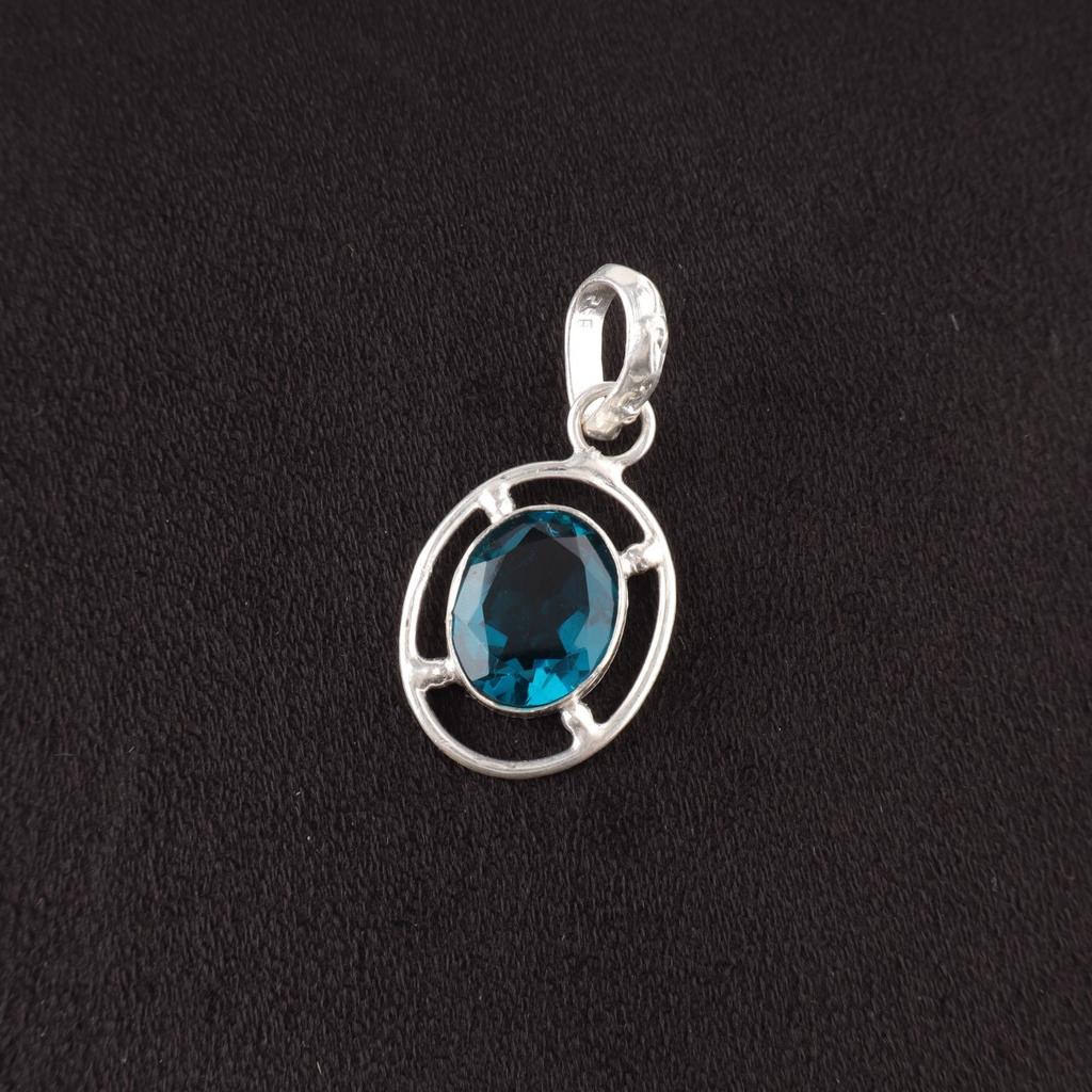 Friendship Day Deal Apatite Gemstone 925 Silver Throat Chakra Pendant Jewelry PP-6-11
