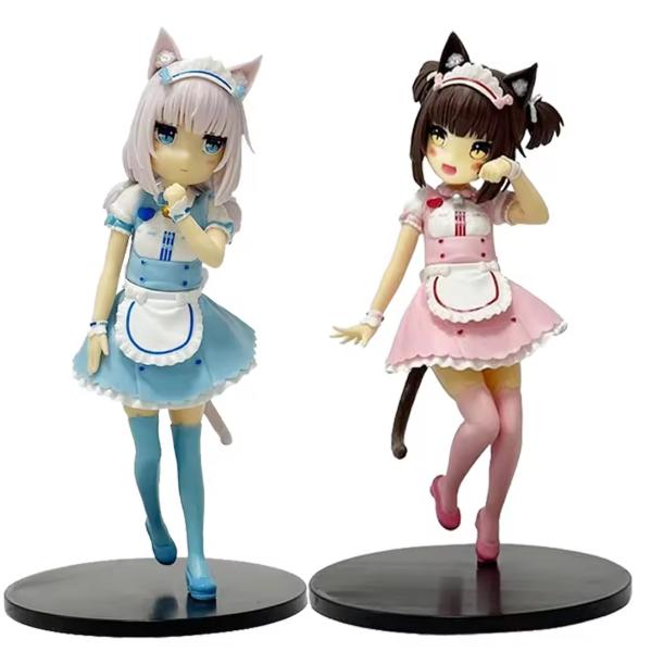 Новая аниме-фигурка Nekopara 18 см Шокола и Ваниль Милая подставка Модель из мультфильма Игрушки Подарки Коллекция Украшения Орнаменты ПВХ