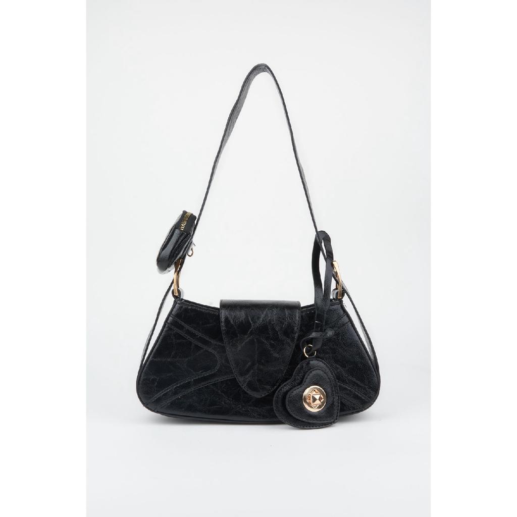 Женский бордовый кошелек-багет из искусственной кожи с застежкой на руку и сумка через плечо