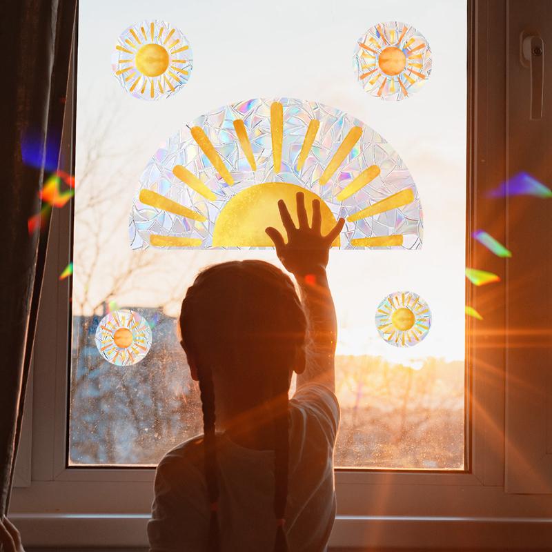 Радужное облако Наклейки на окна Электростатическая наклейка на стекло Ловец солнца для дома Детская спальня Украшение Детская комната DIY Декор