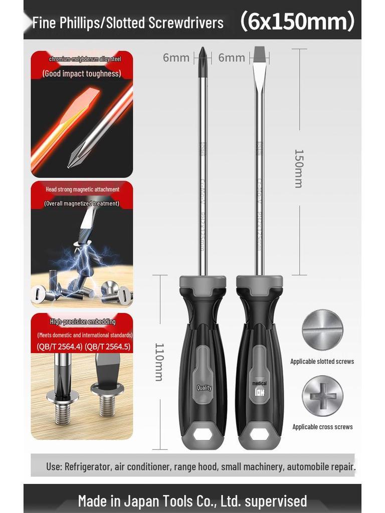 High-Quality Industrial Screwdriver Set: Phillips, Flathead, Torx, Strong Magnetic, Durable Manual Tools