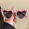 Преувеличенные party-очки в форме сердца с жемчугом - Модный handmade для женщин