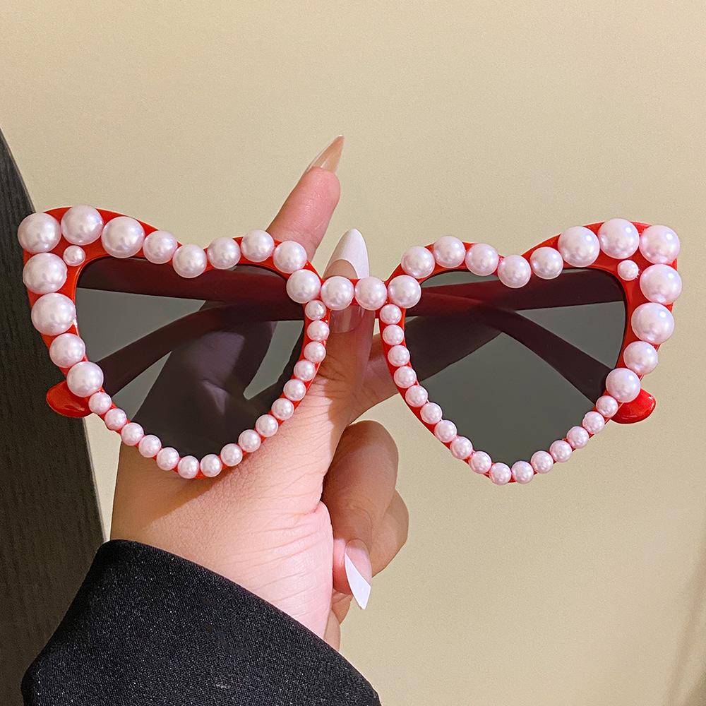 Преувеличенные party-очки в форме сердца с жемчугом - Модный handmade для женщин