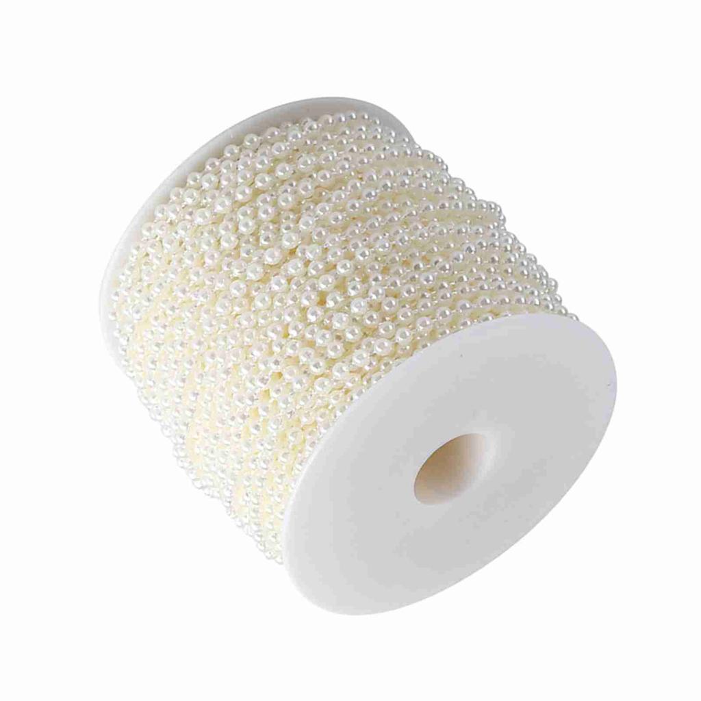 40m Roll 4mm Artificial Pearl DIY Ornaments Beads Curtain Wedding Event Festival Party Decor