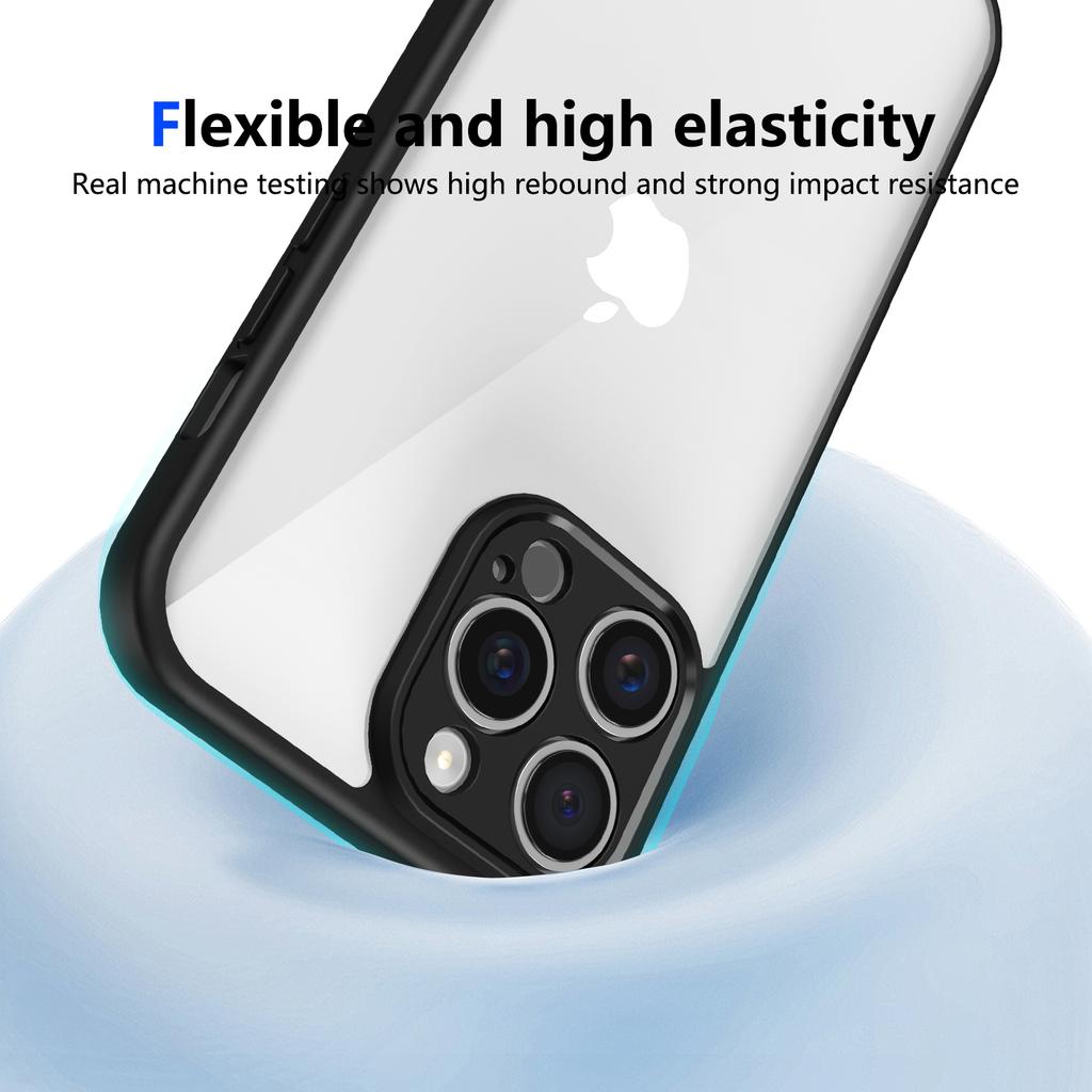 Для iPhone 15 Pro Max Чехол Матовый на ощупь Прозрачный ПК+ТПУ Ударопрочная Задняя крышка для телефона