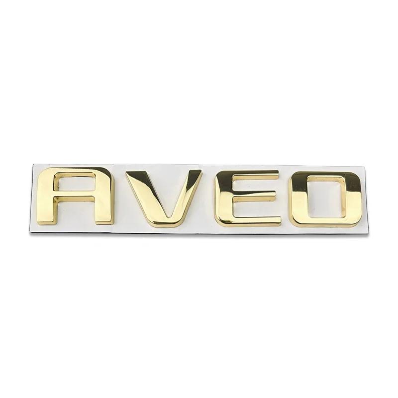 AABJT1 12.3x2.2cm Metal for Chevrolet AVEO Car Rear Trunk Letter Emblem Sticker Auto Decoration Accessories Badge Decals Modified parts
