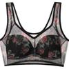 Plus Size Bra for Women Seamless Underwear Push Up Wireless Brassiere Flower Transparent Lingerie Full Cup Thin Cup Bras Sexy Bralette