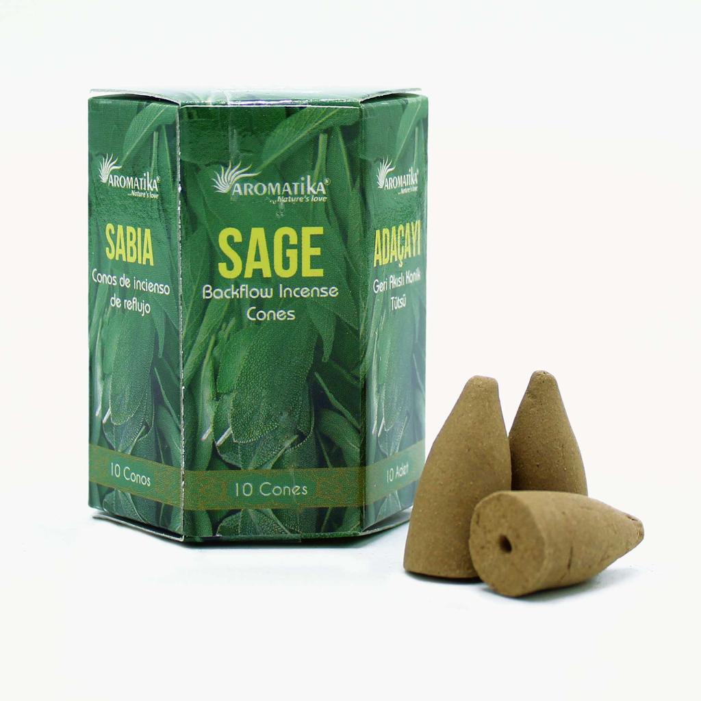 Backflow Incense Cones - Sage Masala 10 Count