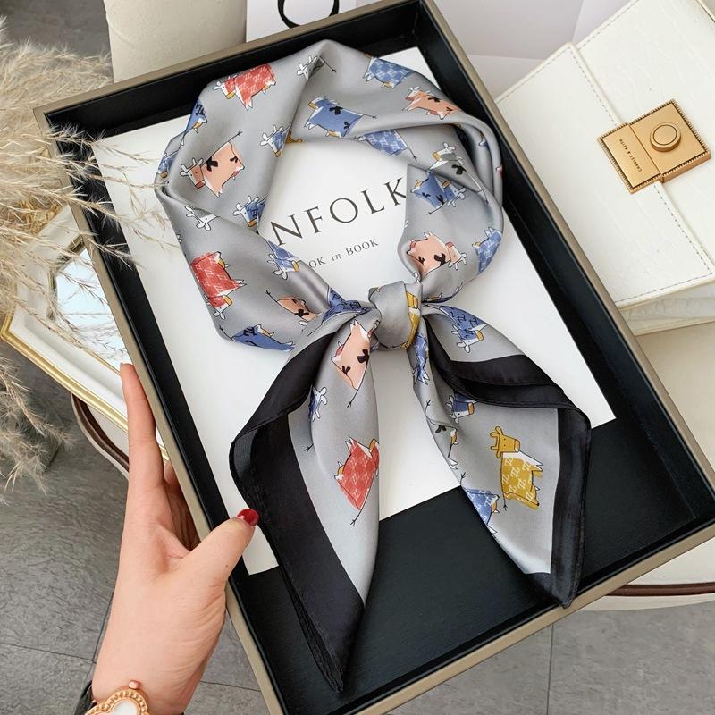 Luxury Silk Shawl Square Scarf for Women Satin Fashion Wraps Neckerchief Female Hair Bands Ribbon Headband Bandana Woman Hijab