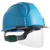 Sumibe Techno Plastics Helmet KKC3 Series with Ventilation Transparent Shield Styrofoam Liner Holes, Visor, Face, KKC3S-B-BL-S