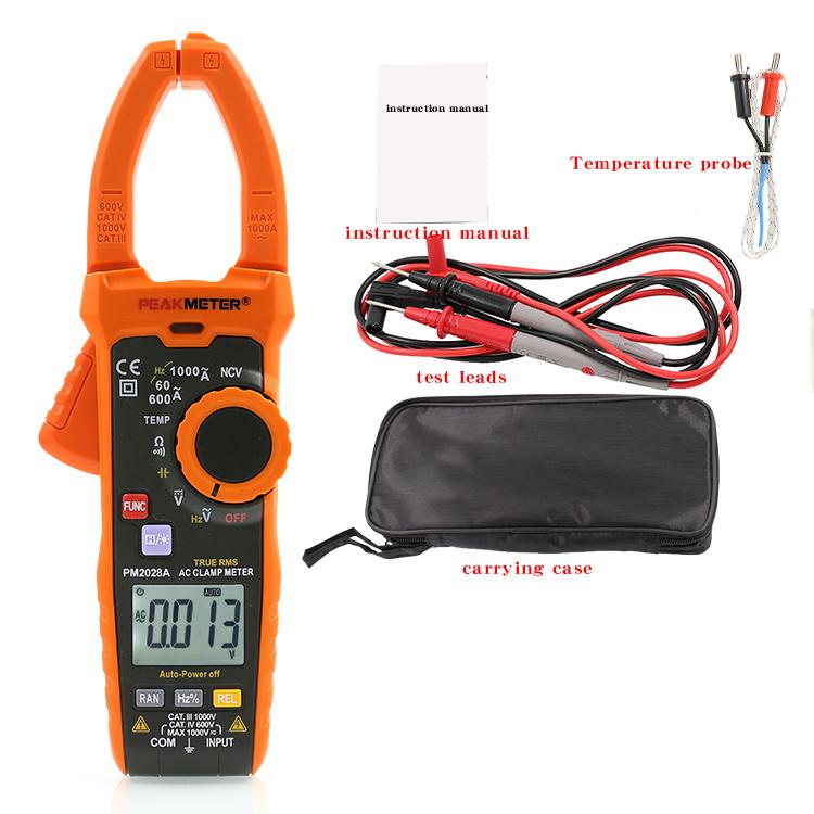 PEAKMETER High Accuracy Digital Clamp Meter Multimeter for Electricians, with 1000A AC Current Measurement, PM2028A/B