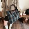 Популярная женская модная универсальная сумка-тоут в клетку большой вместимости на плечо или через плечо для поездок на работу