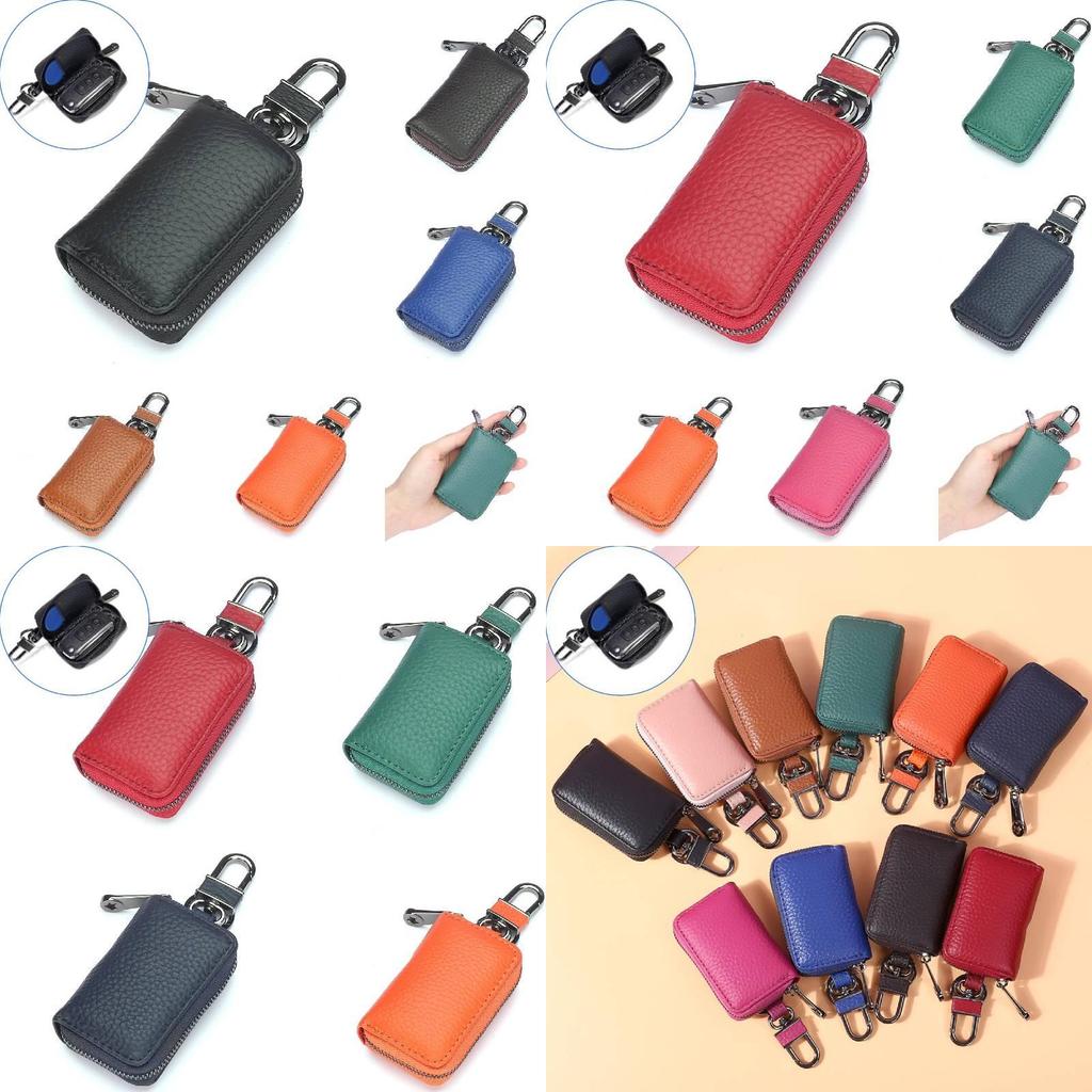 Модный чехол для ключей из натуральной кожи для мужчин и женщин, легкий, прочный аксессуар различных оттенков