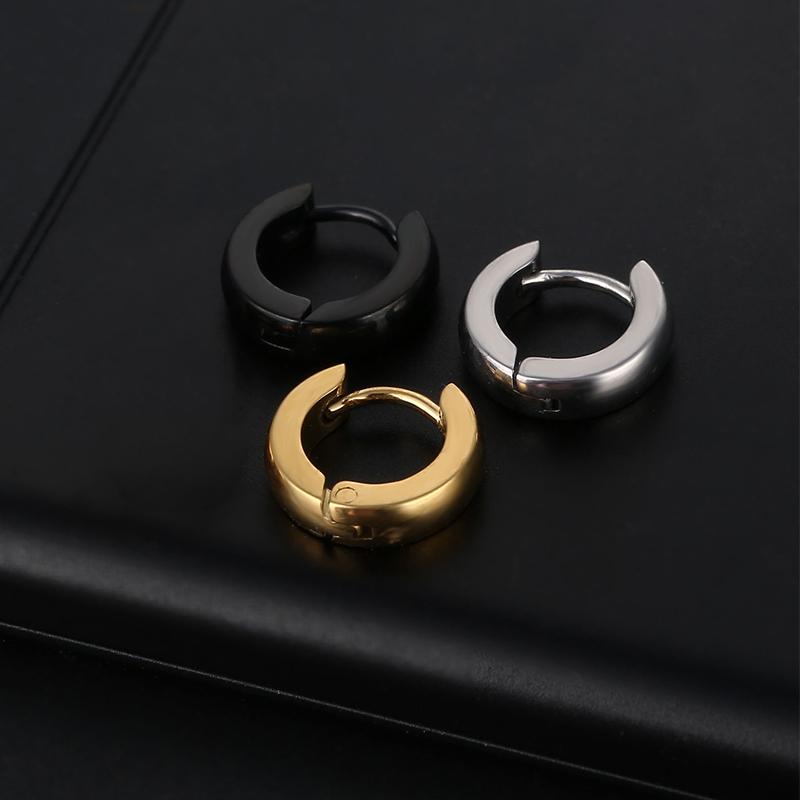 1 пара Панк Серьги-кольца из нержавеющей стали круглой формы для мужчин и женщин, не выцветающие, хип-хоп, мужские, с цирконом