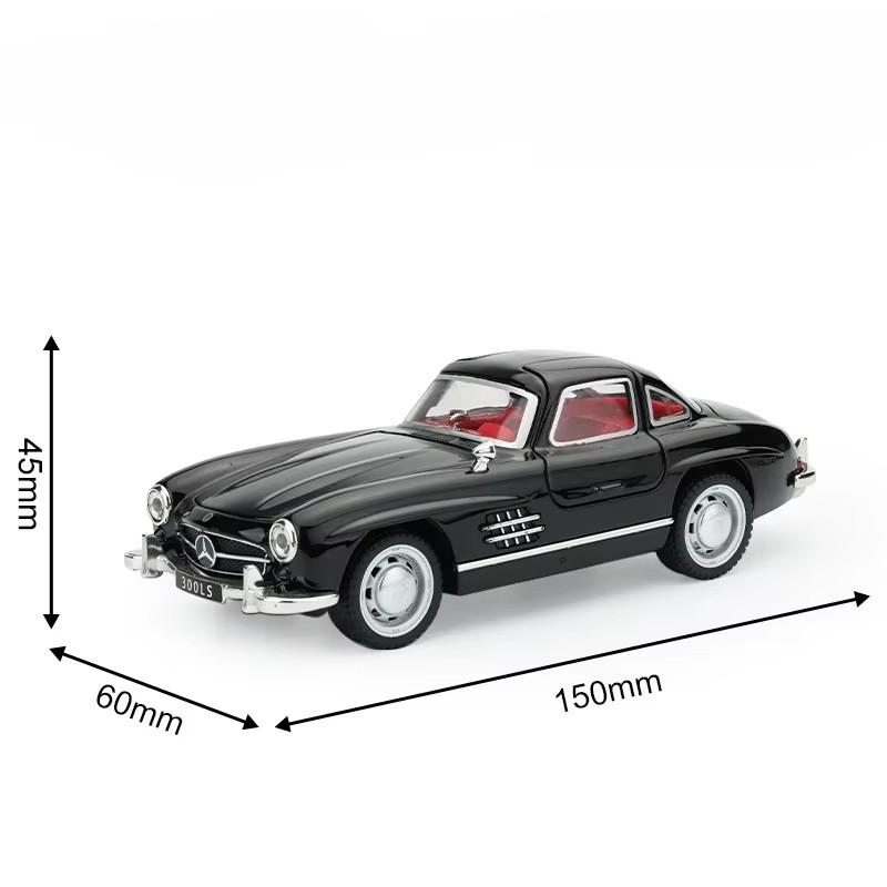 1:32 500k 300sl Модель Игрушки Литой Сплав Винтажный Автомобиль Звук Свет Оттяжка Двери Открываются Украшение Коллекционный Подарок Взрослый Ребенок