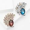 Fashion Alloy Rhinestone Leaf Moon Brooch Exquisite Versatile Ladies Suit Dress Corsage Ornament Pin