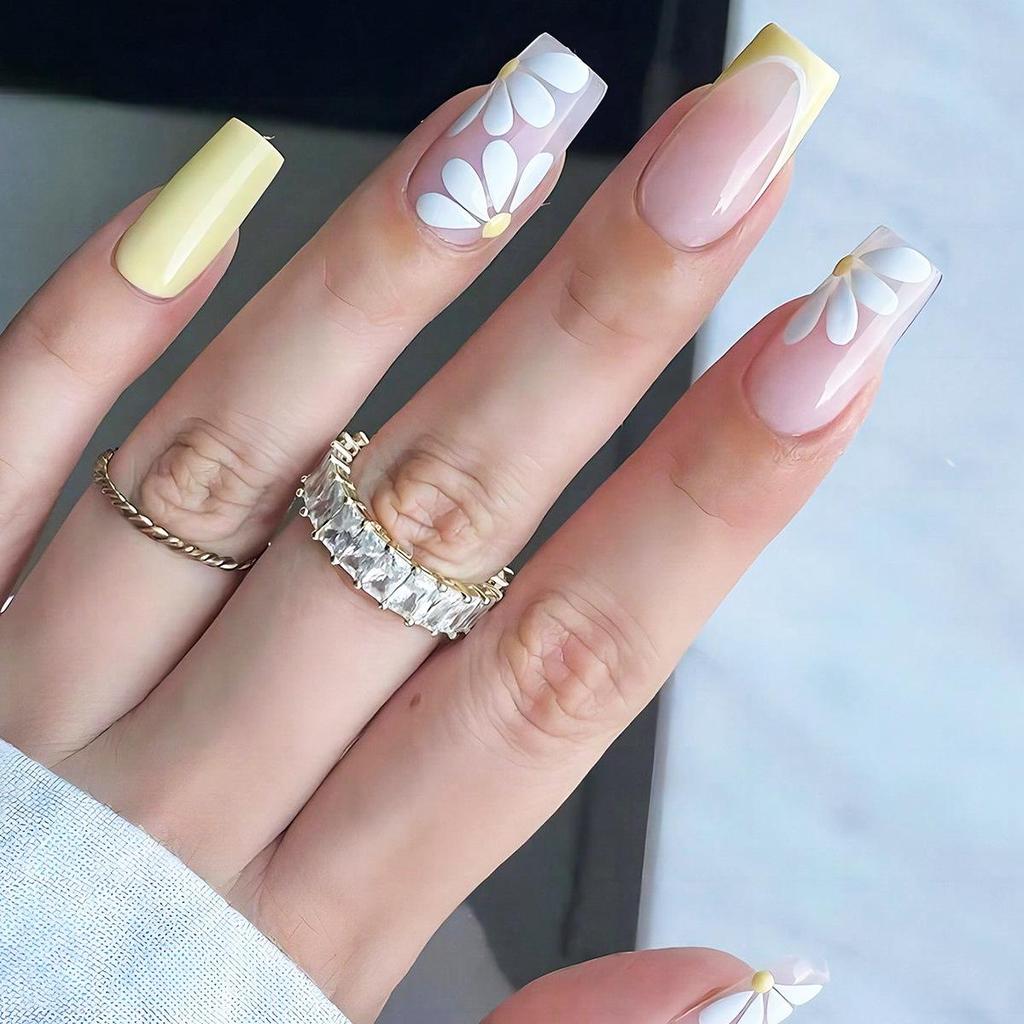 Съемные наклейки для нейл-арта в европейском и американском стиле - Простые, носибельные накладные ногти