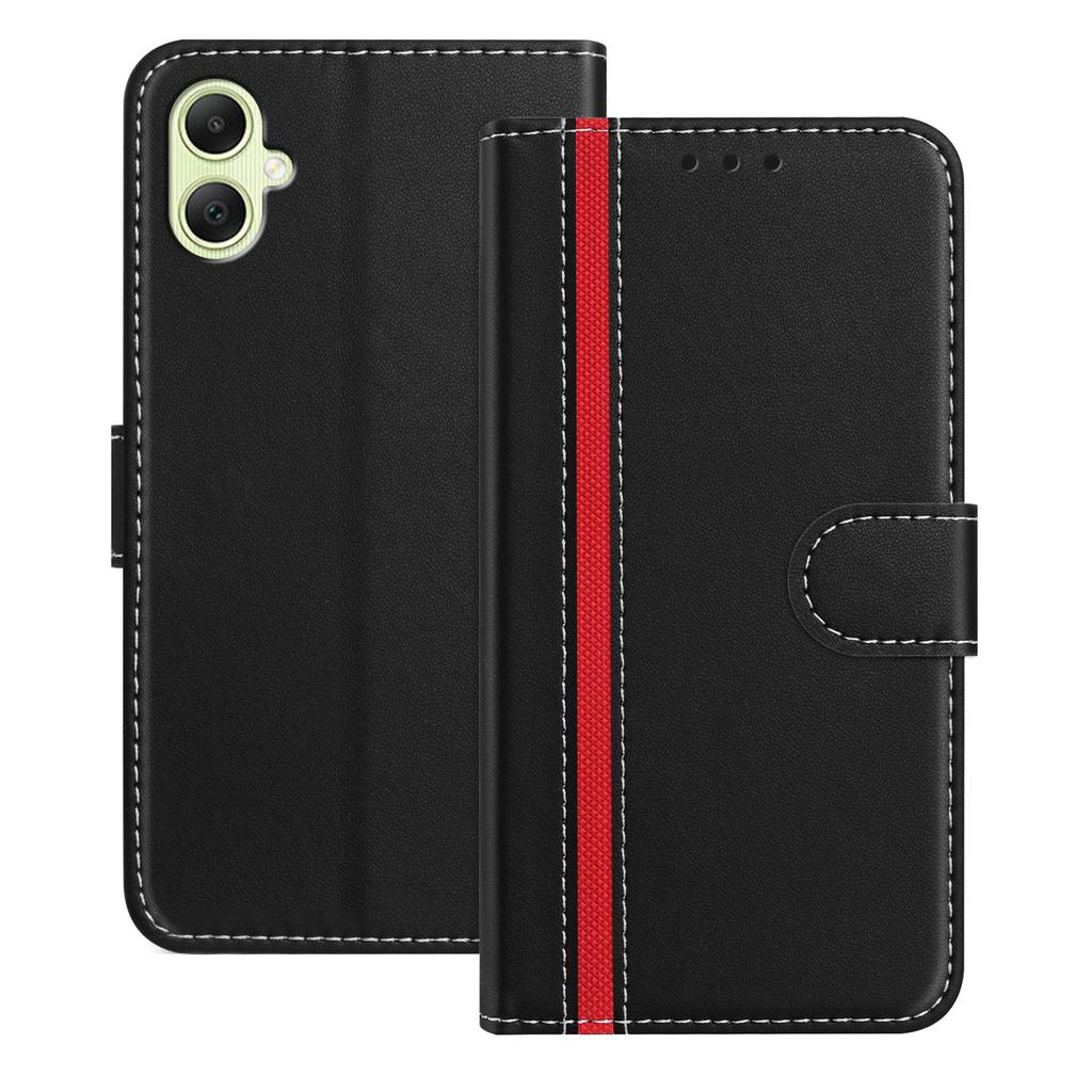 For Samsung Galaxy A05 4G Phone Cases Wallet Stand Color Splicing Leather Cover with Magnetic Clasp